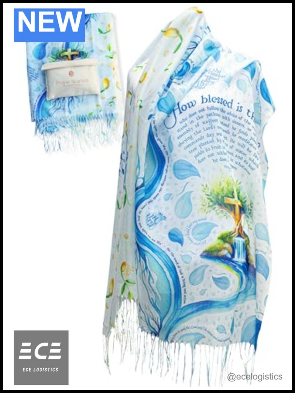 Soft Lightweight Prayer Scarf 28x70 Christian Gift Bible Verse Shawl